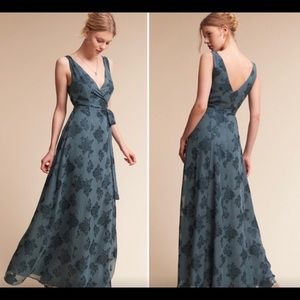 BHLDN Blue Maxi Wrap Dress size 8